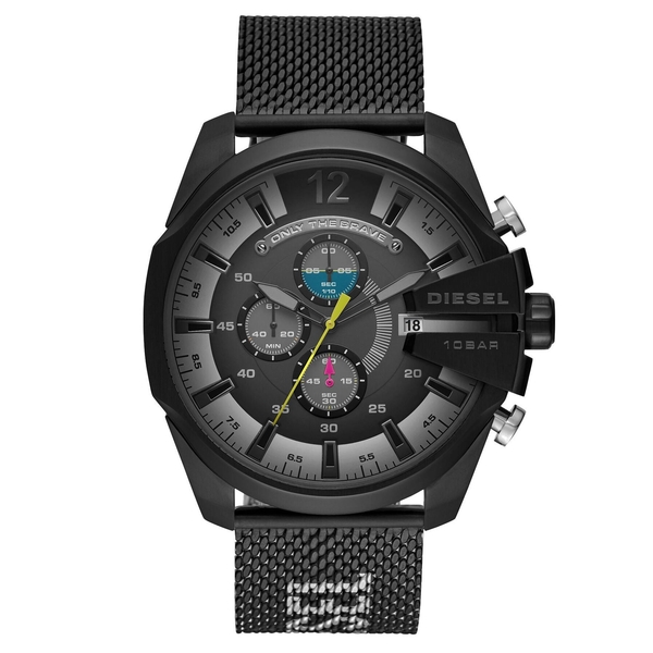 Diesel Mega Chief Men's Chronograph Black Stainless Steel Mesh Watch DZ4514