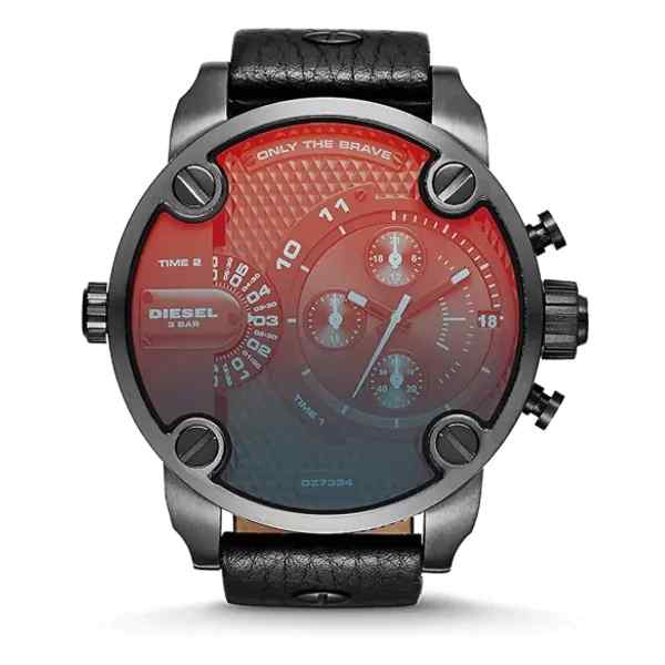 Diesel DZ7334 Men's Black Leather Watch - 51mm