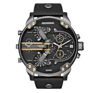 Diesel Mr. Daddy 2.0 Men's Oversized Black & Gold Chronograph Watch DZ7348