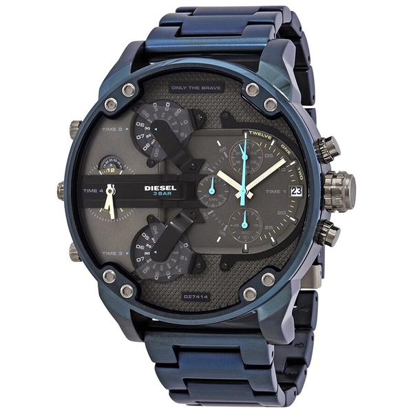 Diesel Mr. Daddy 2.0 Oversized Chronograph Watch (Blue/Grey)