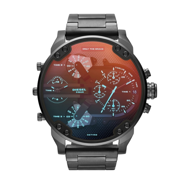 Diesel Men's Mega Chief Chronograph Black Dial Gunmetal Stainless Steel Watch DZ7452