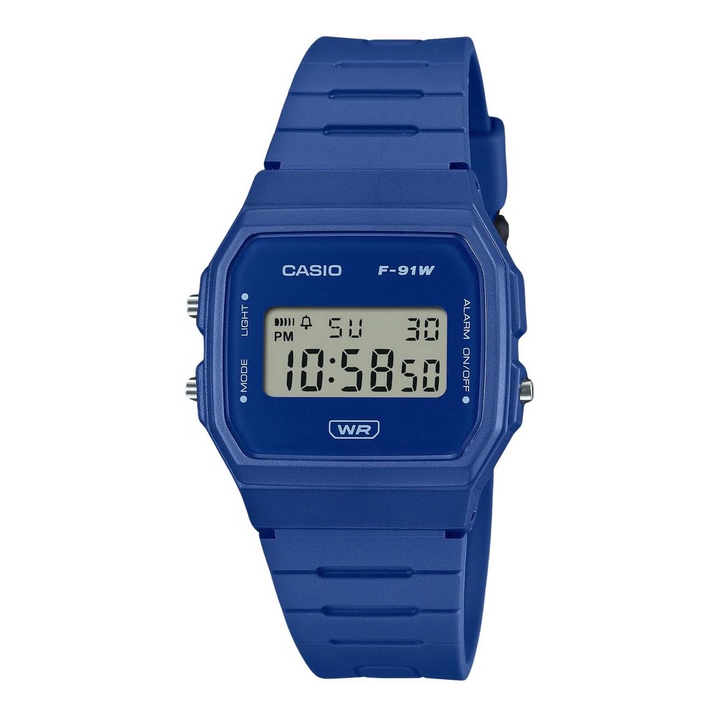 Casio F-91WB-2A1 Digital Blue Bio Based Resin Strap Watch