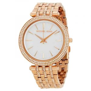 Michael Kors Darci Rose Gold Tone Crystal Watch with Mother of Pearl Dial MK3220