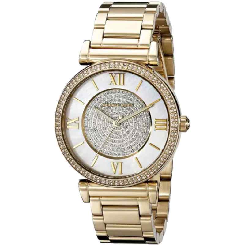 Michael Kors MK3332 Women's Gold Tone Stainless Steel Watch with Pearl Dial