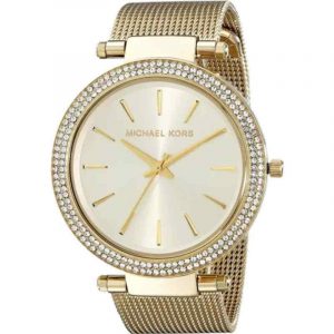 Michael Kors Darci MK3368 Women's Gold Tone Watch with Milanese Mesh Bracelet