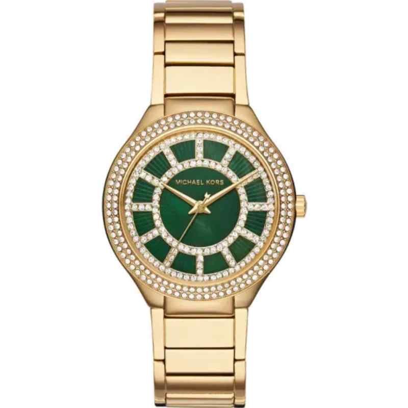 Michael Kors MK3409 Women's Green Dial Gold Tone Stainless Steel Watch