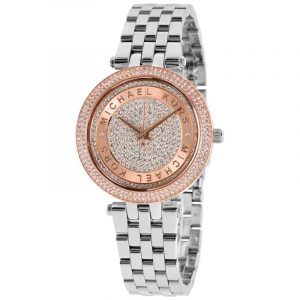 Michael Kors Mini Darci Rose Gold Tone & Crystal Pave Watch MK3446
