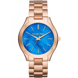 Michael Kors Slim Runway Men's Watch 42mm Rose Gold & Blue MK3494