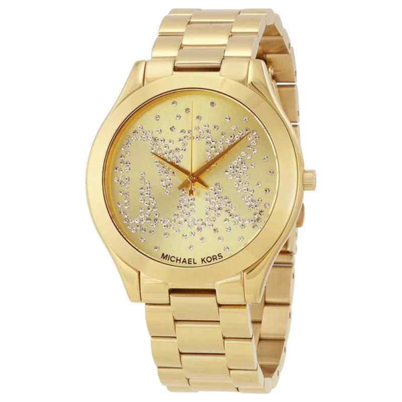 Michael Kors Slim Runway Gold Tone Watch 42mm MK3590