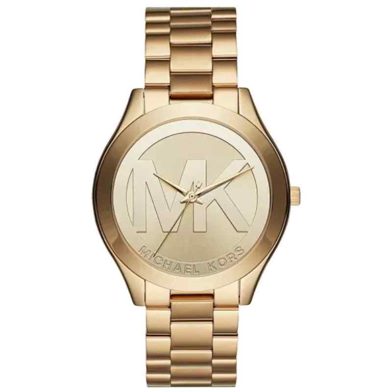 Michael Kors MK3739 Women's Slim Runway Stainless Steel Gold Dial Watch