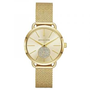 Michael Kors Portia Gold Tone Crystal Watch MK3844