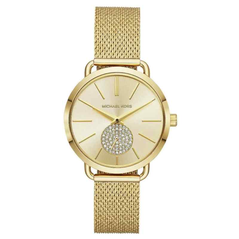 Michael Kors Portia Gold Tone Crystal Watch MK3844
