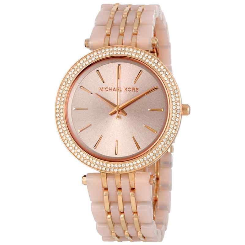 Michael Kors Darci Rose Gold Tone & Blush Acetate Women's Watch MK4327
