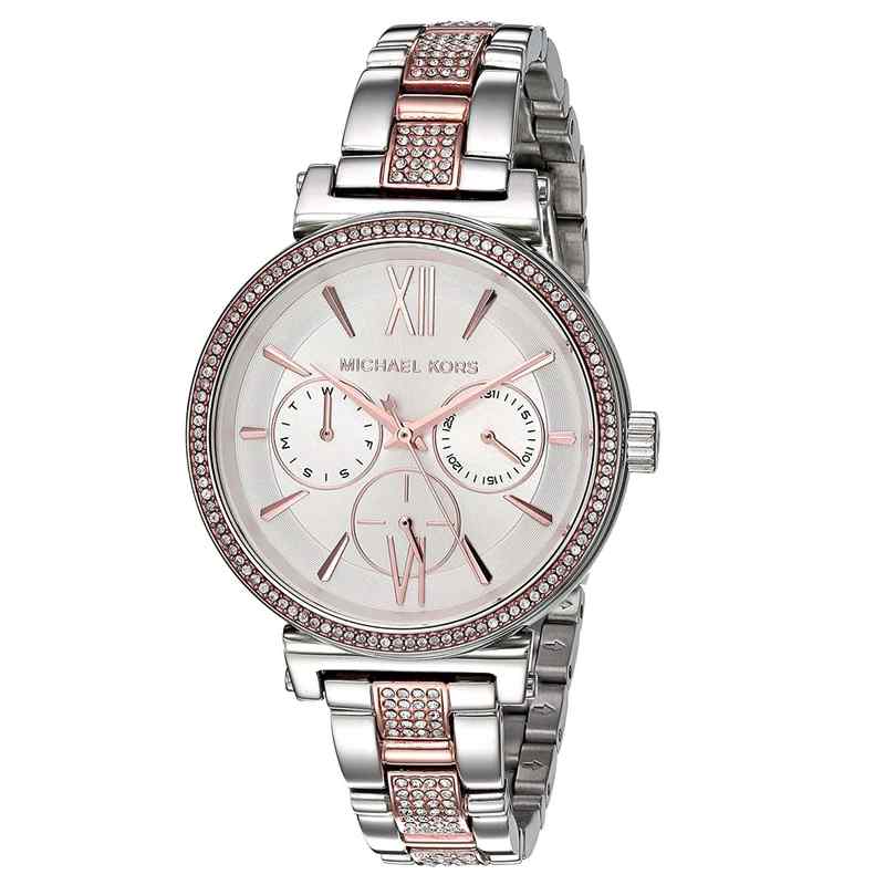 Michael Kors Women's Quartz Two Tone Stainless Steel White Dial 36mm Watch MK4353