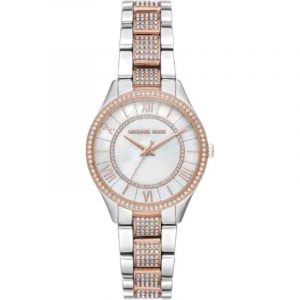 Michael Kors Lauryn MK4366 Two Tone Watch Silver/Rose Gold Pearl Dial