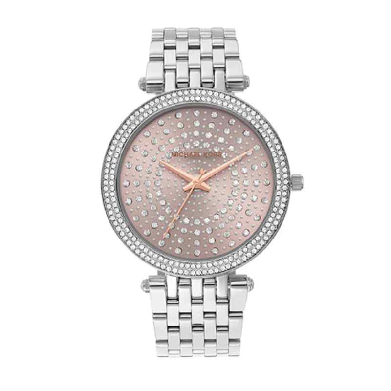 Michael Kors Darci Women's Watch Pink Dial Silver Tone Stainless Steel Bracelet MK4407