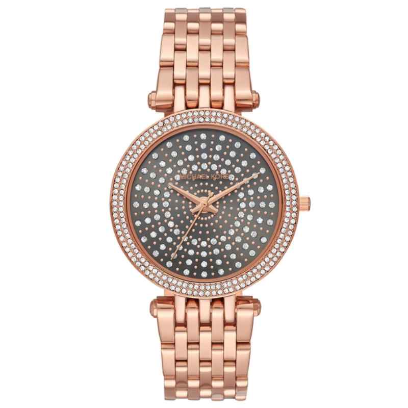 Michael Kors Darci Rose Gold Tone & Grey Crystal Pave Dial Women's Watch MK4408