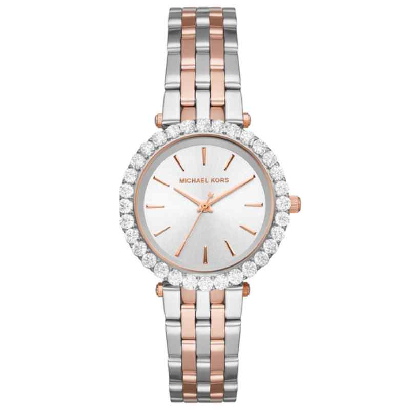 Michael Kors Darci Two Tone Crystal Embellished Watch White Dial MK4515
