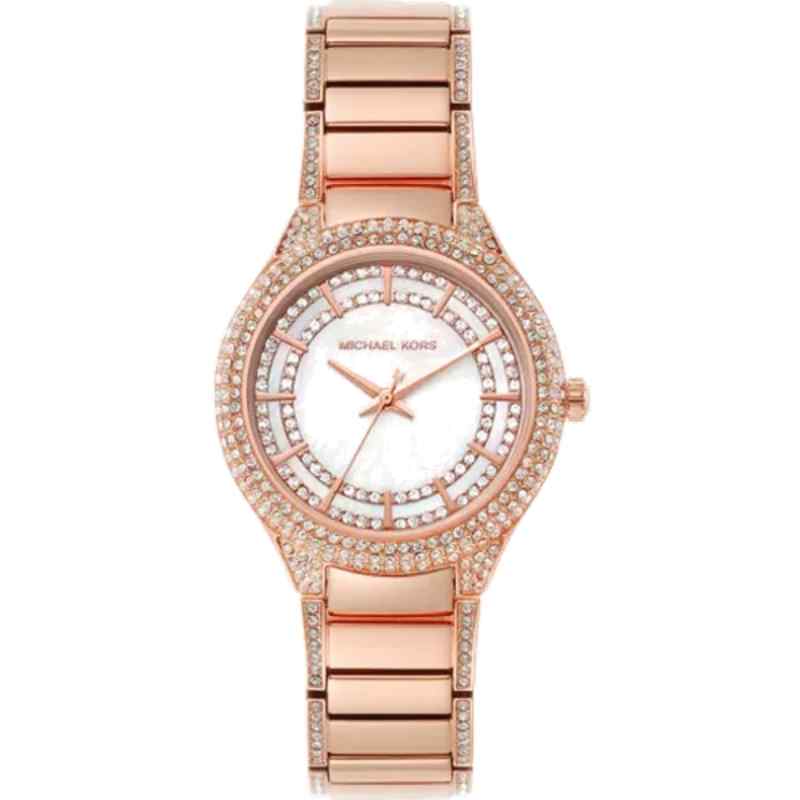 Michael Kors Sylvia MK4656 Women's Rose Gold Tone Watch with Mother of Pearl Dial