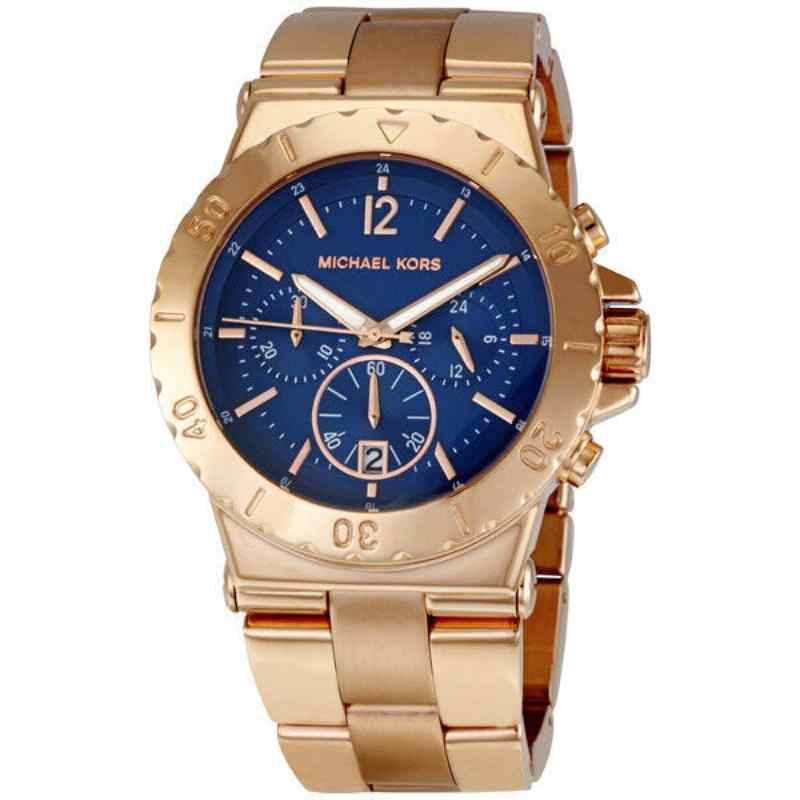 Michael Kors Bel Aire Chronograph Rose Gold Tone & Blue Women's Watch MK5410