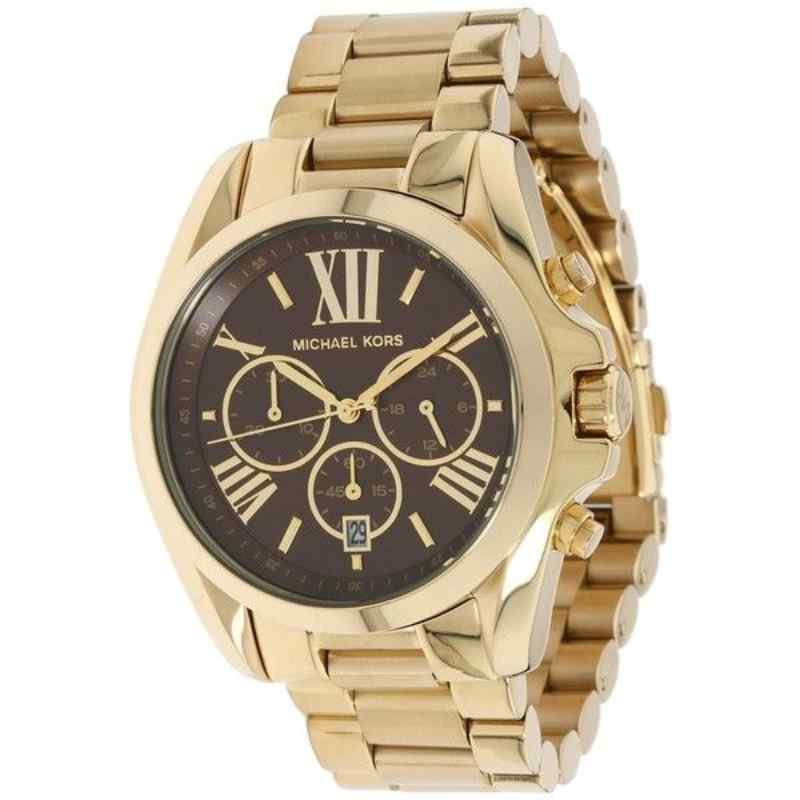 Michael Kors Bradshaw Chronograph Gold Tone Watch Brown Dial MK5502