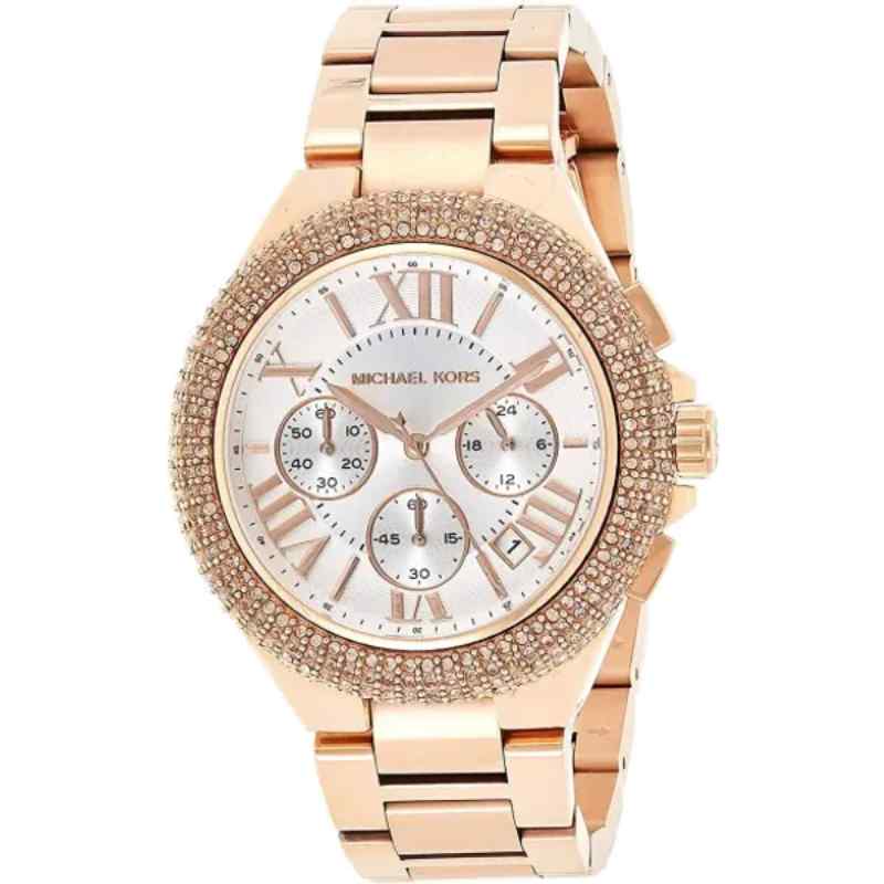 Michael Kors MK5636 Women's Rose Gold and White Chronograph Watch