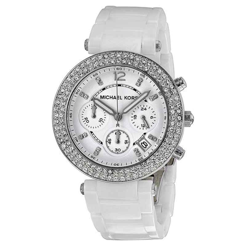 Michael Kors Parker Chronograph White Ceramic Watch MK5654