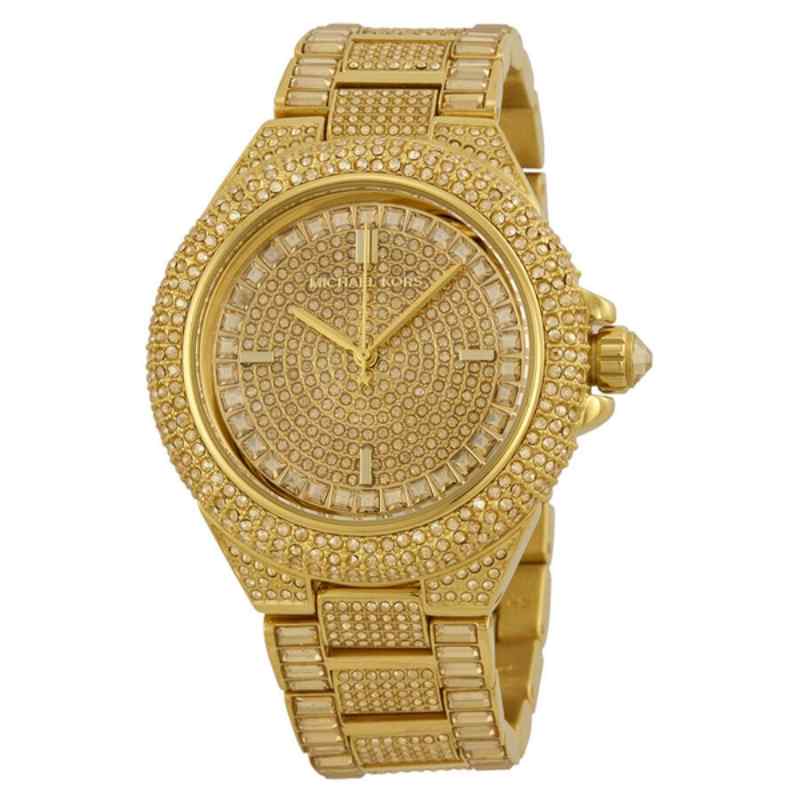 Michael Kors Camille Crystal Encrusted Gold Tone Watch MK5720