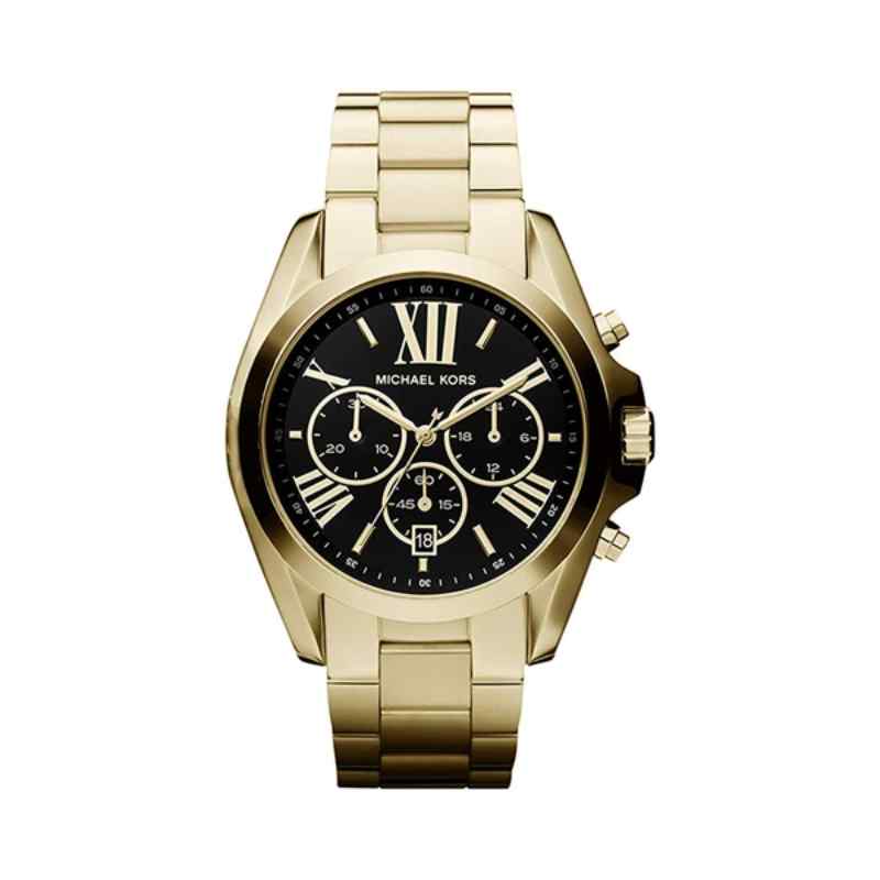 Michael Kors Women's MK5739 Gold Tone Chronograph Watch with Black Dial