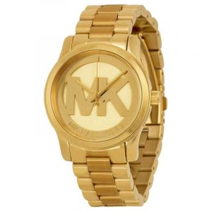 Michael Kors Parker Runway Chronograph Champagne Dial Gold Tone Watch MK5786