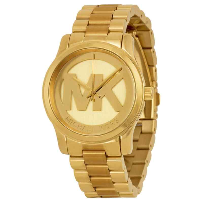 Michael Kors Parker Runway Chronograph Champagne Dial Gold Tone Watch MK5786