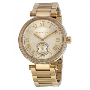 Michael Kors Skylar Champagne Dial Gold Tone Stainless Steel Women's Watch MK5867