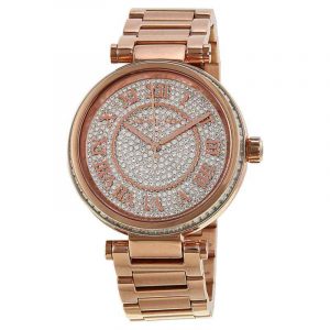 Michael Kors Skylar Rose Gold Tone Crystal Pave Watch MK5868