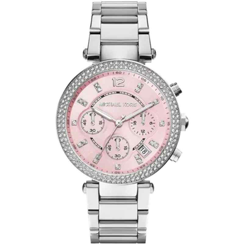 Michael Kors Parker MK6105 Women's Chronograph Watch Fuchsia/Silver