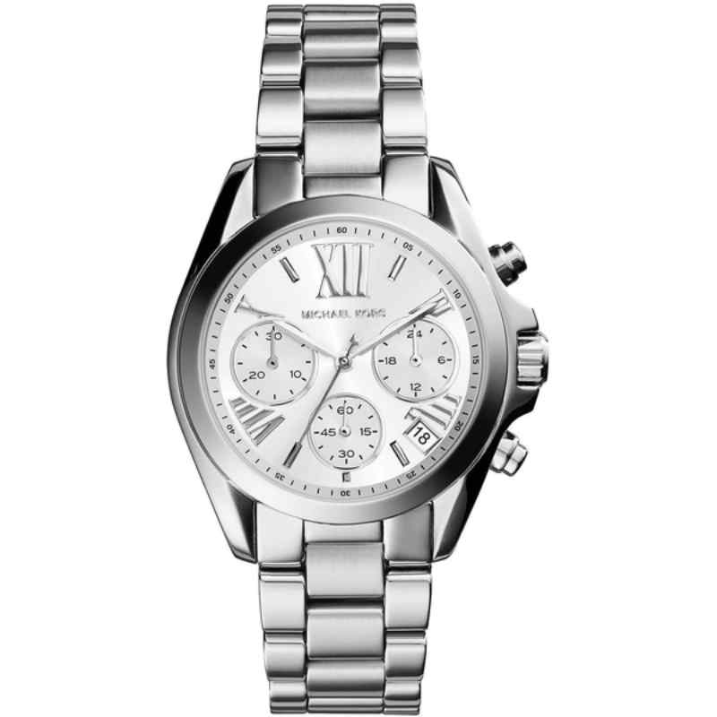 Michael Kors Bradshaw Silver Chronograph Watch 35mm MK6174