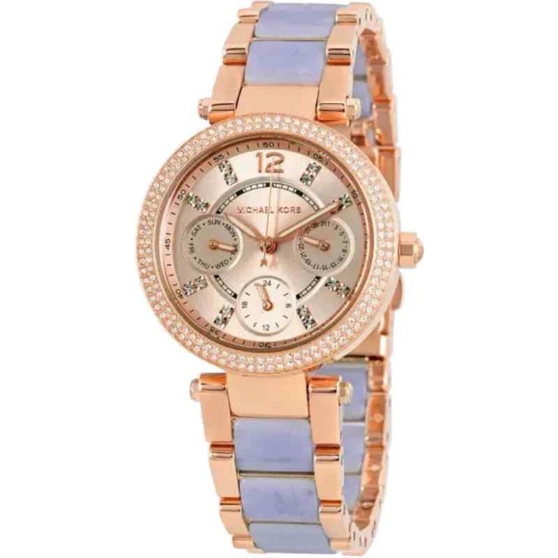 Michael Kors Mini Parker Rose Gold Tone Stainless Steel Women's Watch MK6327