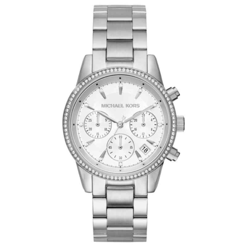 Michael Kors Ritz Silver Chronograph Watch 37mm MK6428