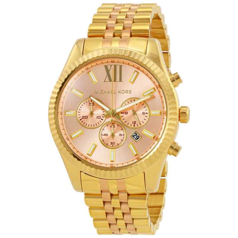 Michael Kors Lexington Women's Rose Gold Tone Chronograph Watch