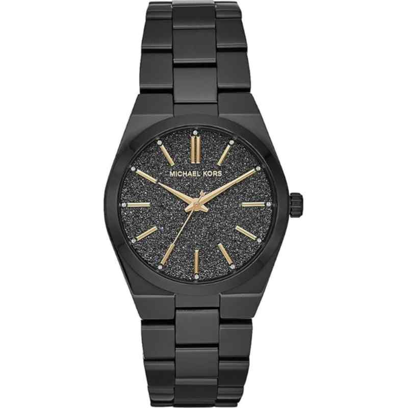 Michael Kors Channing MK6625 Women's Black Glitter Dial Gold Tone Watch 36mm