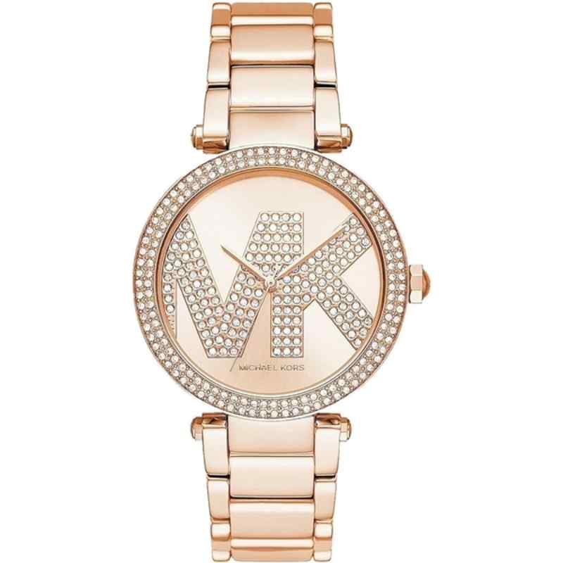 Michael Kors Parker Rose Gold Tone Pave Crystal Watch MK6660