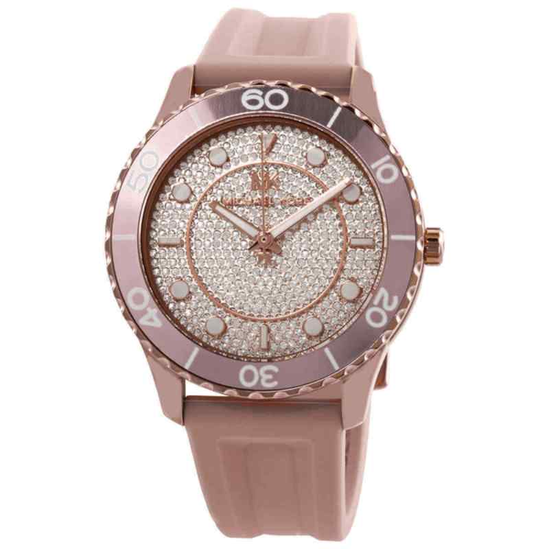 Michael Kors Runway Rose Gold Tone & Pink Silicone Watch MK6854