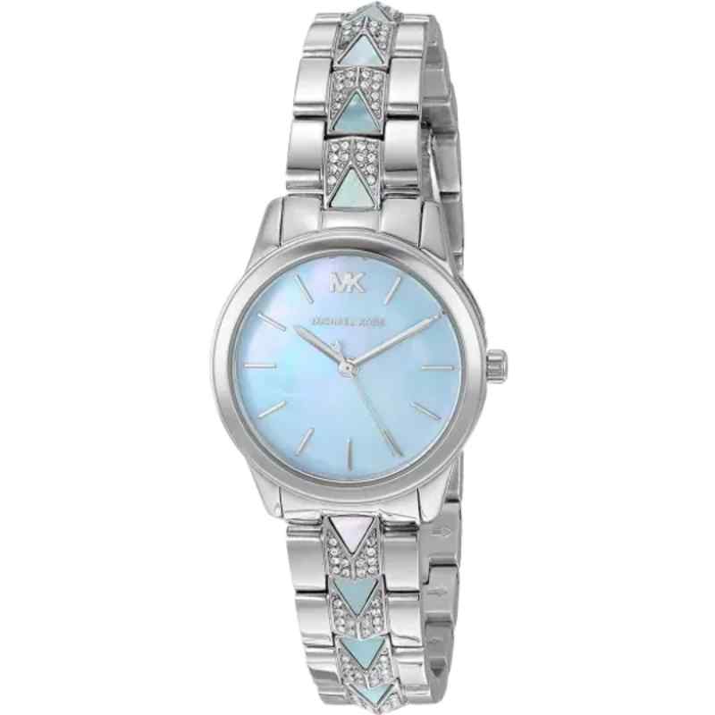 Michael Kors MK6857 Women's Chic Round Blue Dial Silver Tone Stainless Steel Watch