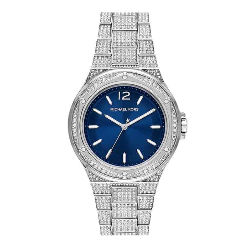 Michael Kors Lennox 41mm Blue Dial Silver Tone Stainless Steel MK6990 Ladies' Watch