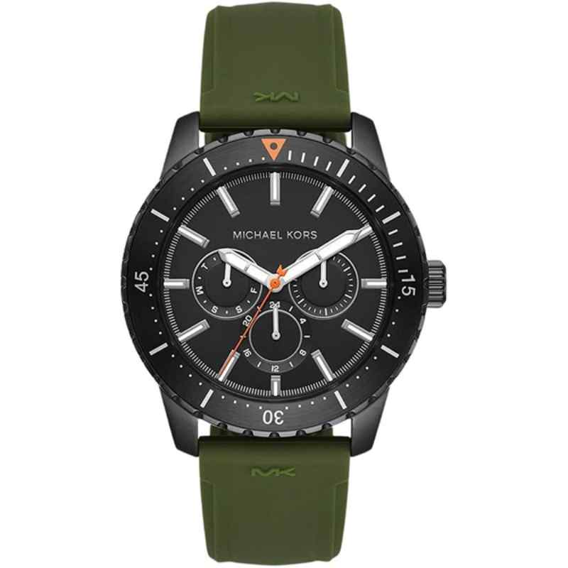 Michael Kors Cunningham MK7165 Men's Green Silicone Strap Watch Black/Green