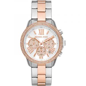 Michael Kors Bryn MK7201 Two Tone Chronograph Watch Silver/Rose Gold