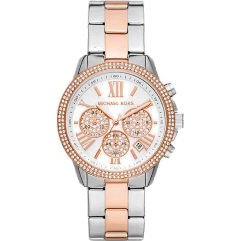 Michael Kors Bryn MK7201 Two Tone Chronograph Watch Silver/Rose Gold