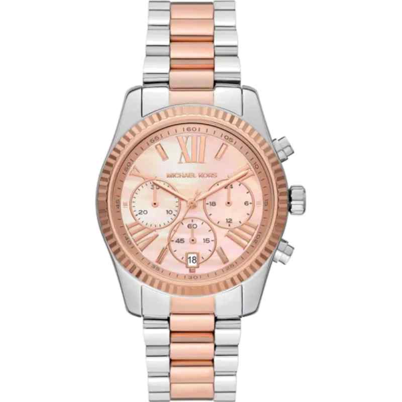 Michael Kors Lexington MK7219 Two Tone Stainless Steel Watch Pearl Dial