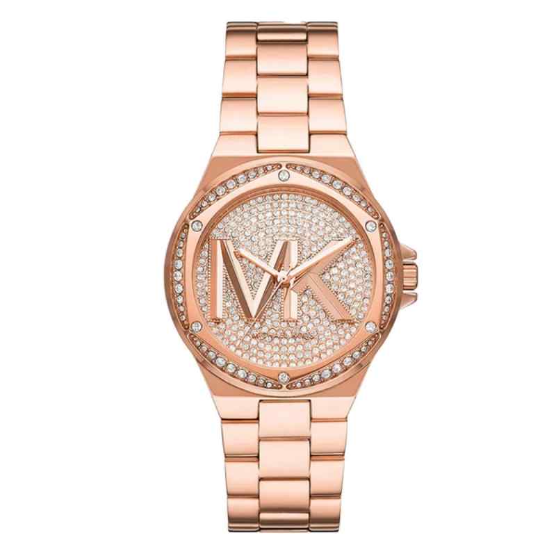Michael Kors Lennox Rose Gold Tone Pave Crystal Watch MK7230