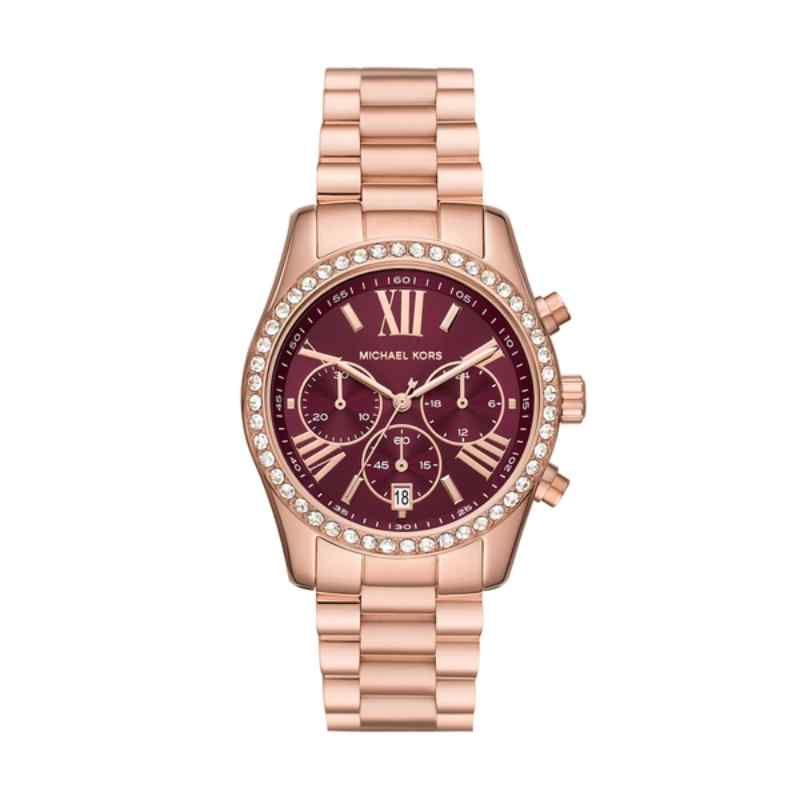 Michael Kors Lexington Pave Rose Gold Tone Women's Watch MK7275