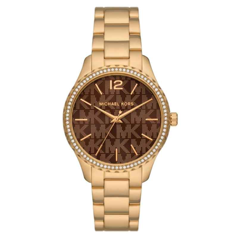Michael Kors Layton MK7296 Women's Gold Tone Watch with Brown Dial 38mm